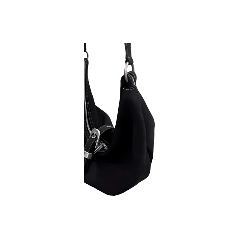 MARGE SHERWOOD Cow Leather Shoulder Bag Crossbody Bag Medium Size Women's Black-3