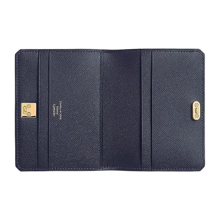 HERMES Medor Calfskin Card Holder Women's 2Z Bleu Nuit Midnight Blue-1