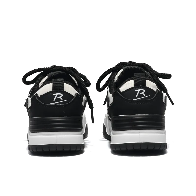 Dawei's House Slip Resistant Cushioning Low Top Skateboard Shoes Women's Black-5