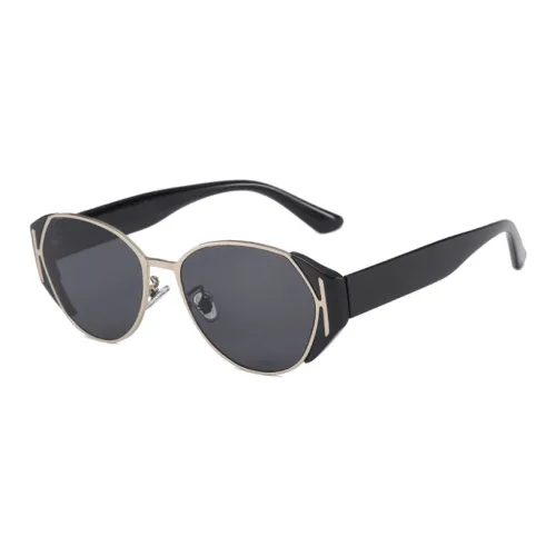 MUYKUY PC Metal Oval Sunglasses Women's