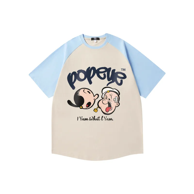 POPEYE Raglan Sleeve Loose Fit Casual Crew Neck Short Sleeved T Shirts Unisex-12