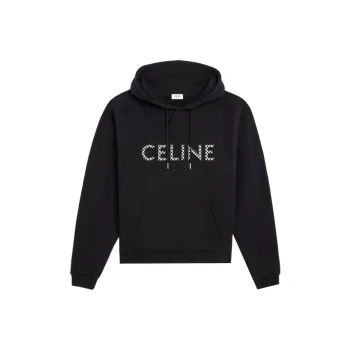 CELINE Loose Sweatshirt In Cotton Fleece With Studs