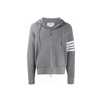 THOM BROWNE 4 Bar Raglan sleeve Waffle Stitch Hoodie
