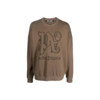 PALM ANGELS Logo Embroidered Crewneck Sweatshirt
