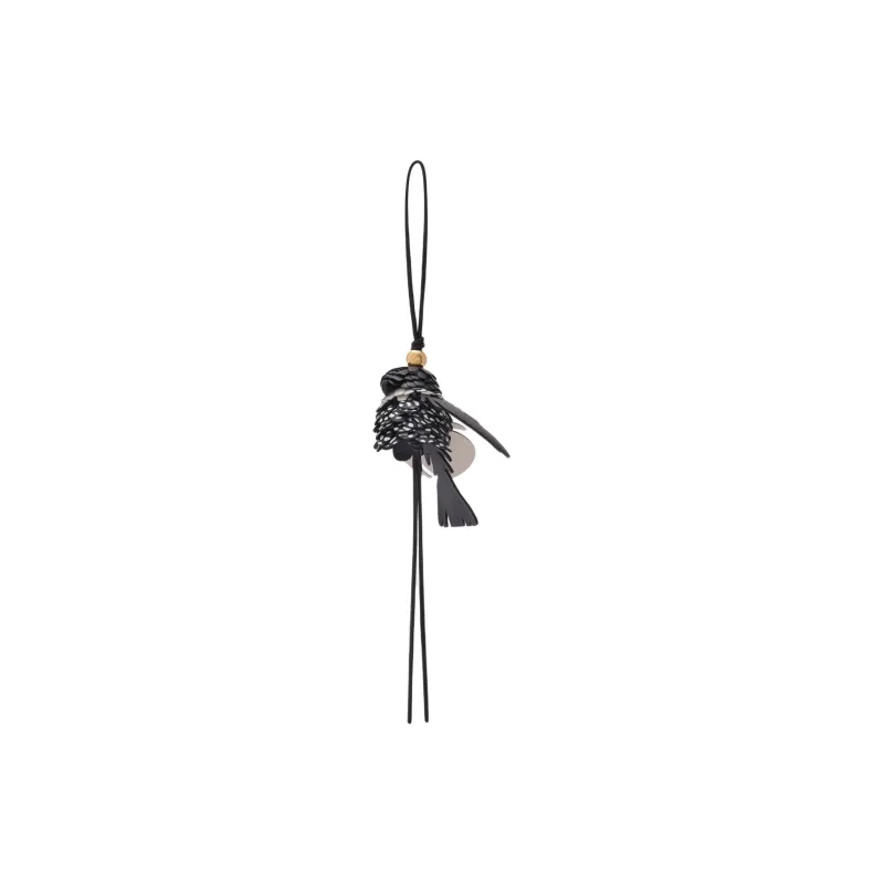 LOEWE Classic Calfskin Bag Charm Bag Accessory Women's Black & Soft White-0