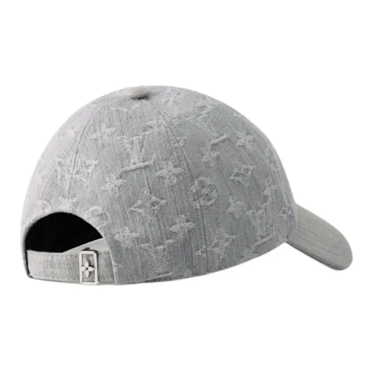 LOUIS VUITTON Cotton, Denim Fabric, Metal Baseball Caps Women's Gray-2