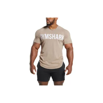 GYMSHARK T Shirt Men's Sandy Brown