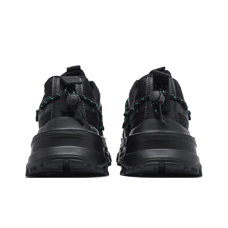 Singing Anti Slip And Wear Resistant Height Increasing Low Top Chunky Sneakers Unisex Black-4