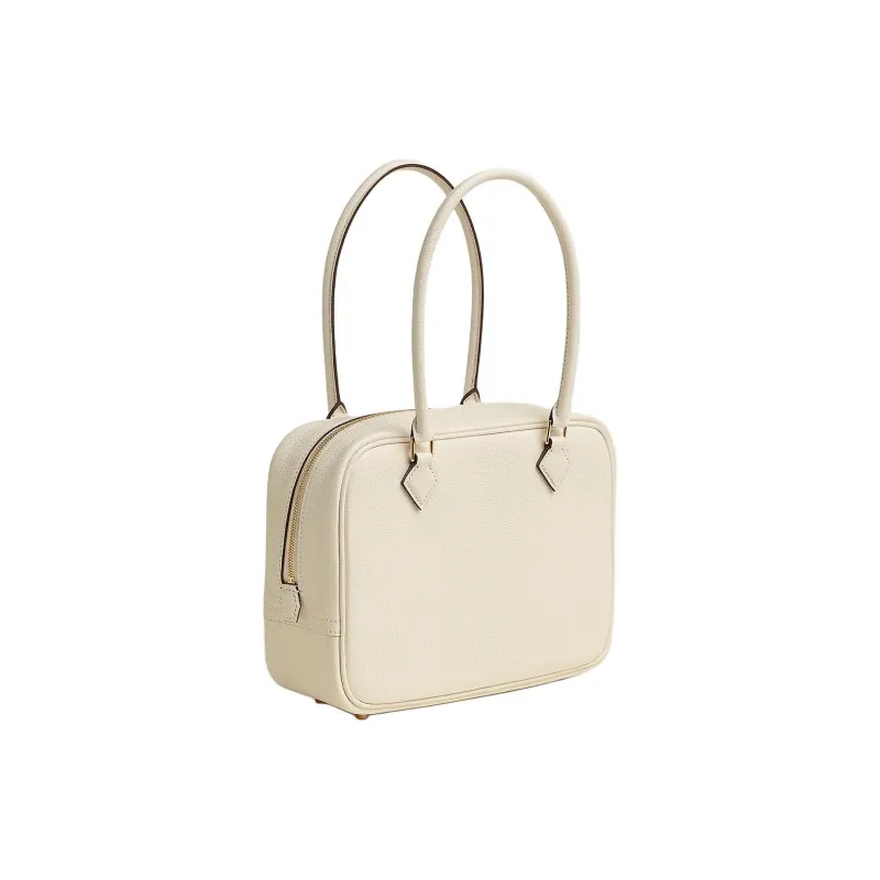 HERMES Plume Mysore Goat Skin Tote Bag Shopping Bag Handbag Mini Women's I2 Nata Cream White-2