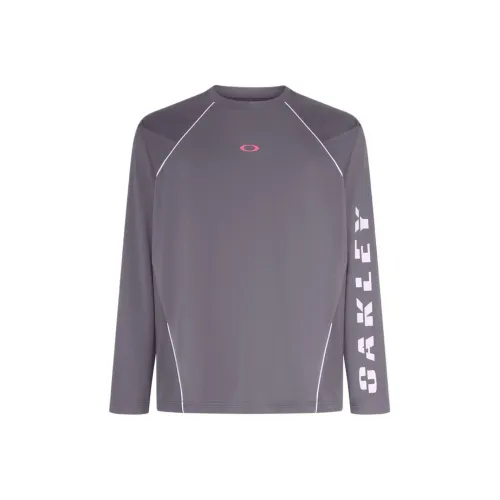 Oakley Slant Logo Print L/S Tee T-Shirt Men's Dark Gray