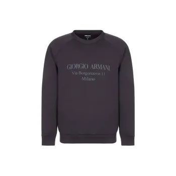 EMPORIO ARMANI Borgonuovo 11 Sweatshirt In Cotton Double Jersey