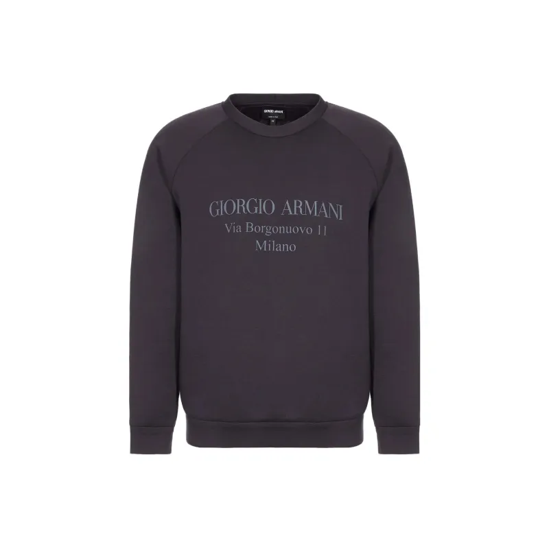 EMPORIO ARMANI Borgonuovo 11 Sweatshirt In Cotton Double Jersey-0