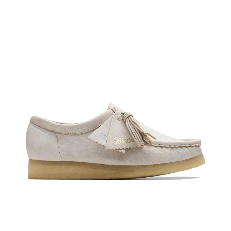 Clarks Wallabee Casual Single Shoes Women's White-1