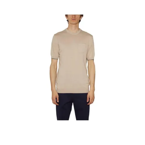 DANIELE ALESSANDRINI T addition shirt Men's Light Brown