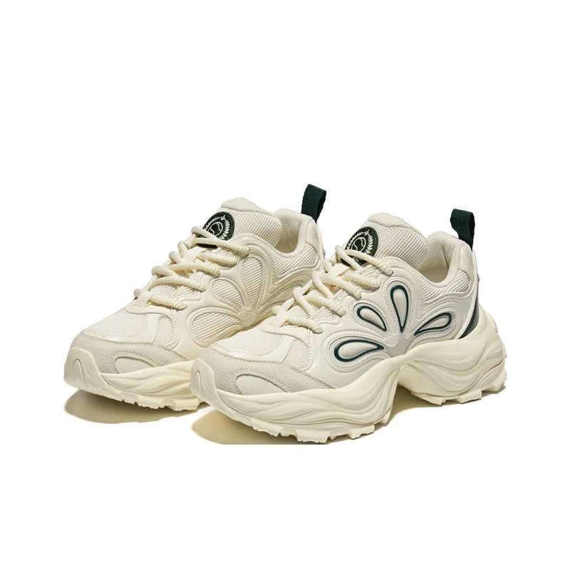 Palladium Breathable Height Increase Low Top Chunky Sneakers Women's Beige-2