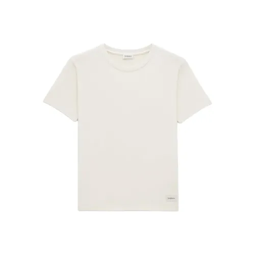 SAINT LAURENT Logo shearling T shirt