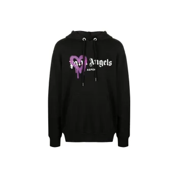 PALM ANGELS Aspen Heart Sprayed Logo Hoodie