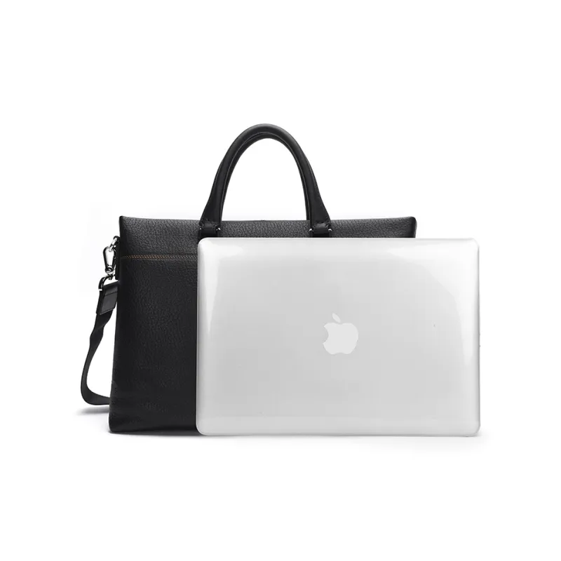 Satchi Cow Leather Handbags Briefcases Regular Men's Black-6
