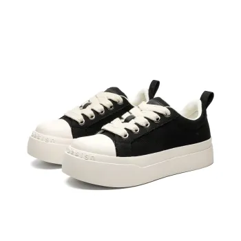 YEDANI Height Increasing Low Top Skateboard Shoes Unisex Black