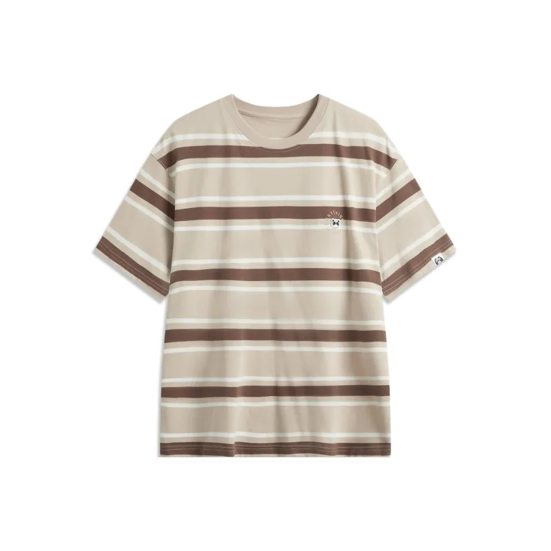 LiNing Sports Life Collection T Shirt Men's Ecru Oxford Umber Taupetastic-0