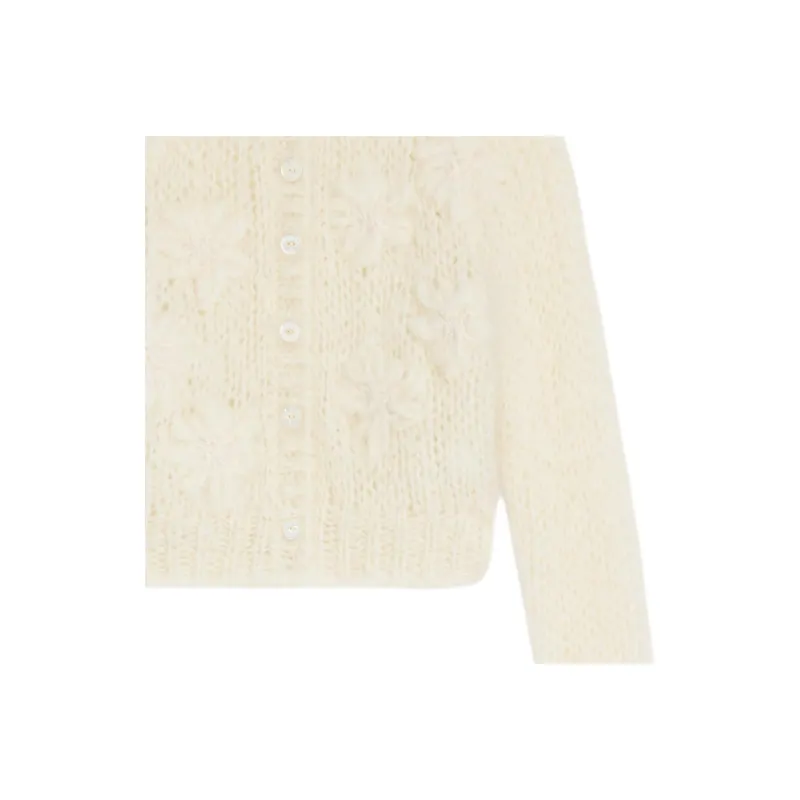 CELINE Embroidered Cardigan In Mohair-4