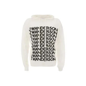 JW Anderson Logo Printed Knitted Hoodie