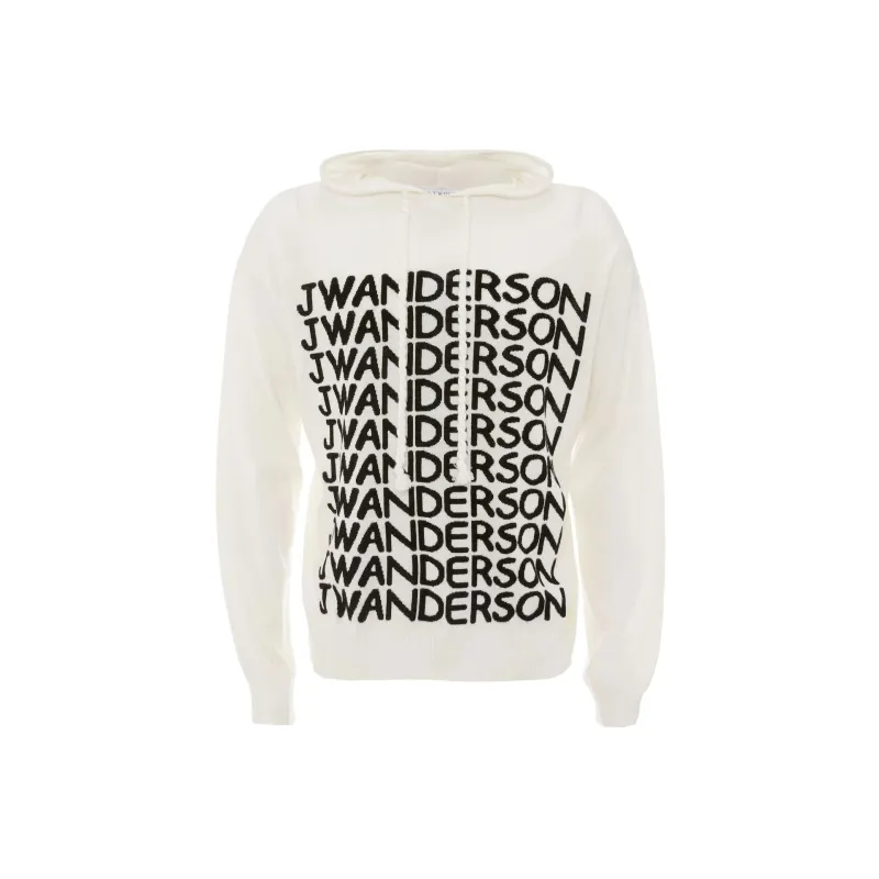 JW Anderson Logo Printed Knitted Hoodie-0