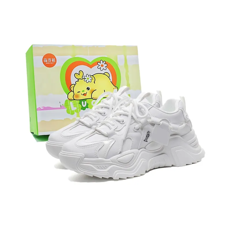 Budding Bear Anti-Slip And Wear-Resistant Lightweight Height Increasing Low-Top Chunky Sneakers Women's-5