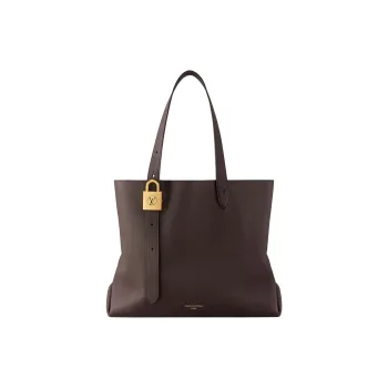 LOUIS VUITTON LOW KEY CABAS Smooth Calf Leather Handbag, Shoulder Bag Medium Size Women's Chocolate