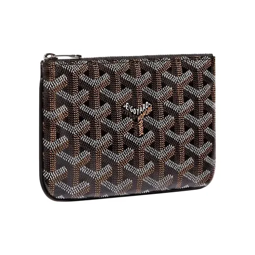 GOYARD Canvas With Calfskin Wallet Unisex Sky Blue