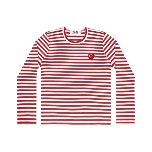 Comme Des Garcons Play Big Red Heart Striped L/S T shirt