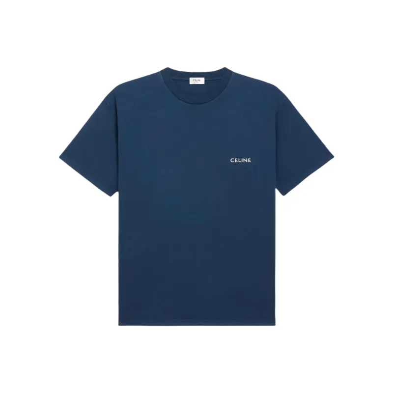 CELINE T Shirts Men Washed Marine Blue-0
