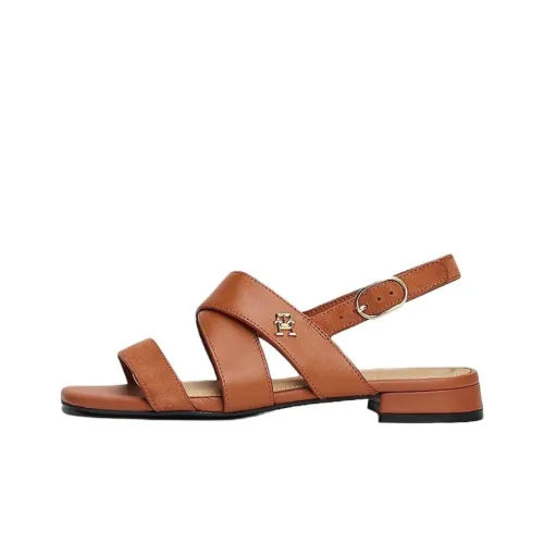 Tommy Hilfiger TH Monogram One Strap Sandals 2.5cm Women's Brown