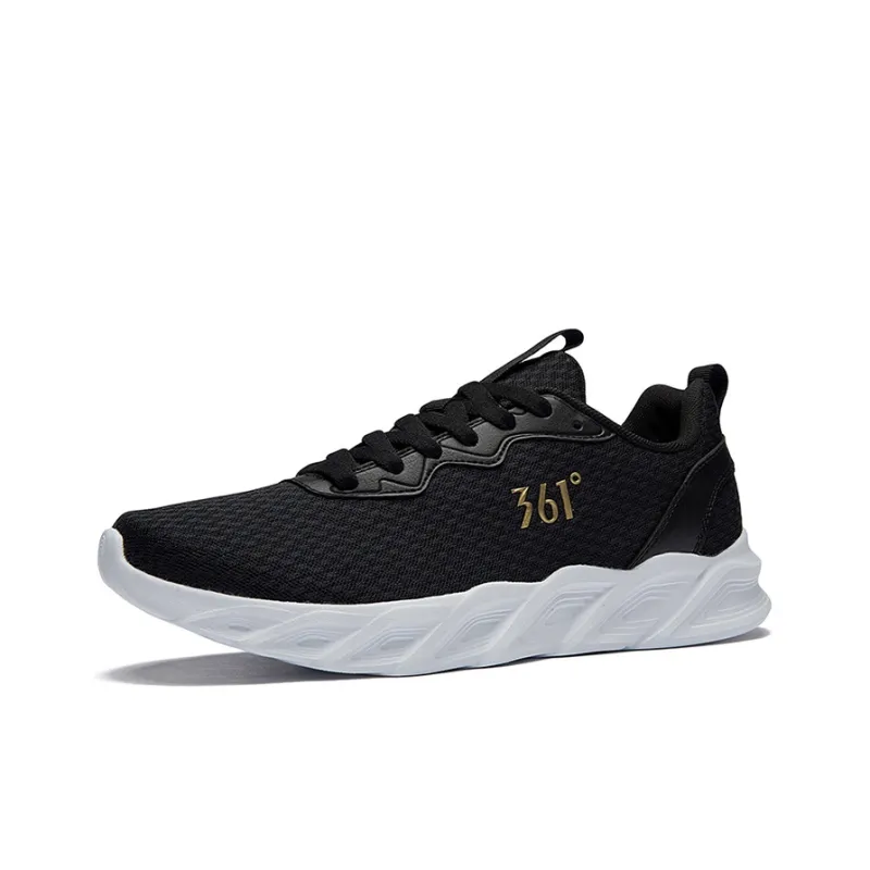 361° Anti Slip Wear Resistant Low Top Trail Running Shoes Men's Black Gold-1