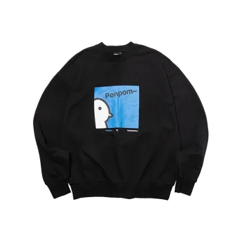 ROARINGWILD Ponpom Sweatshirt Unisex Black