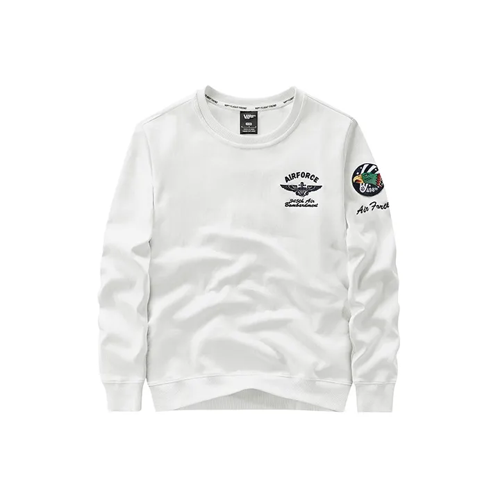 VIP Crew Neck Loose Fit Sweatshirt Unisex White-0