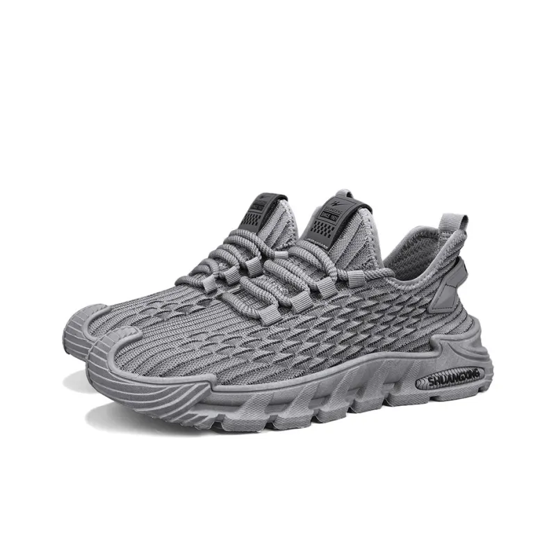 Binary Wear resistant, Lightweight, Breathable, And Non slip. Low Top Casual Shoes Men's Gray-2