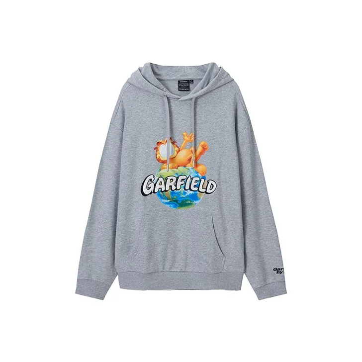 Fun x Garfield FW21 Hooded Loose Fit Regular Sweatshirt Unisex Gray-0