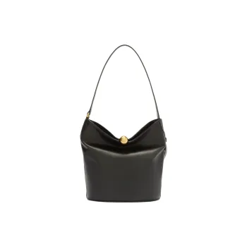 Furla Calfskin Bucket Bag Handbag Trumpets Women's Black
