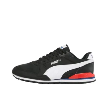 PUMA St Runner V3 Anti Slip Wear Resistant Low Top Running Shoes Men's Black White Red