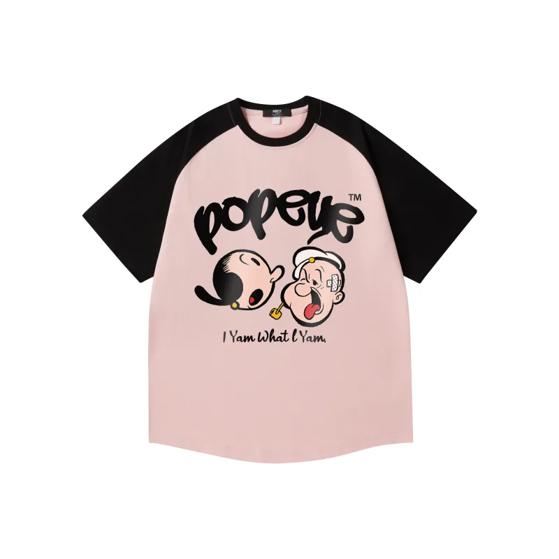 POPEYE Raglan Sleeve Loose Fit Casual Crew Neck Short Sleeved T Shirts Unisex-8