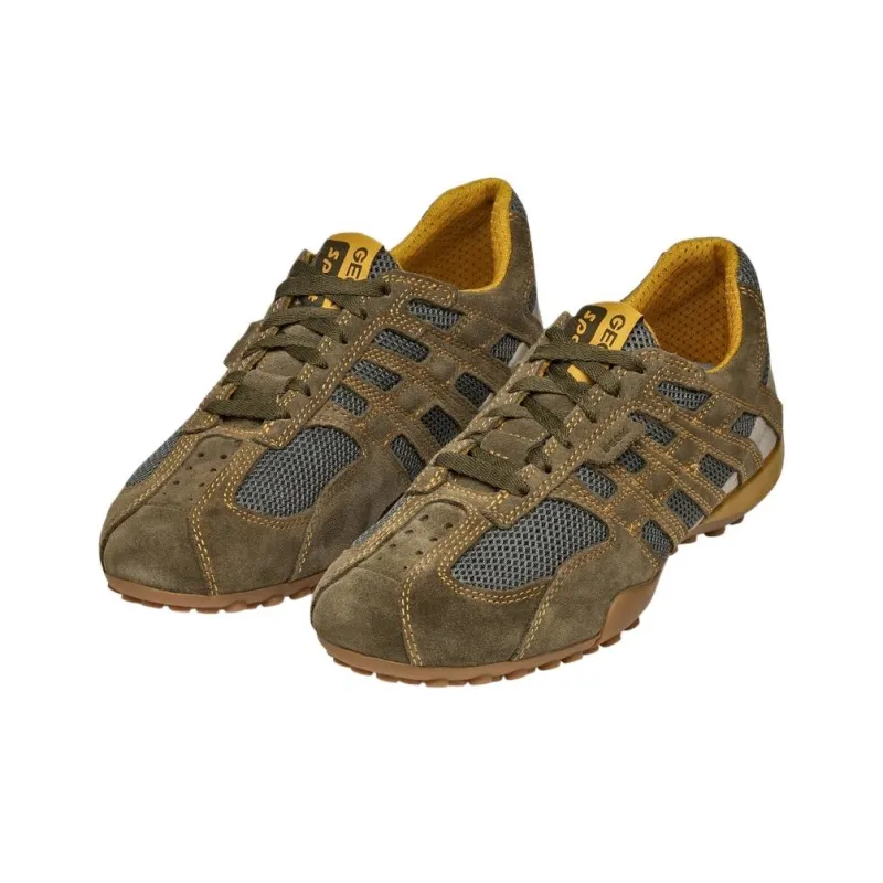 GEOX Snake Cushioning, Wear Resistant Low Top Casual Shoes Men's Brown Gray-1