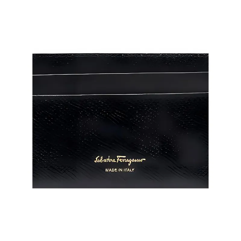FERRAGAMO Cow Leather Card Holder Coin Purse Women's Black-2