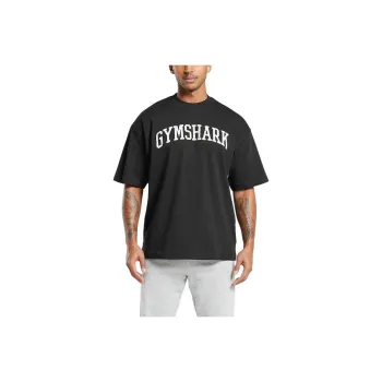 GYMSHARK Drop Shoulder Sleeve T Shirt Men's Black