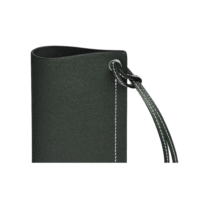 HERMES H Sellier Epsom Calfskin Eyeglass Pouch Medium Size Women's 67 Vert Fonce Dark Green-1