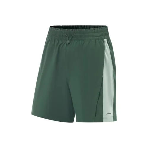 LiNing Fitness Series Sports Shorts Women's Mountain View Green/Yellowish Green
