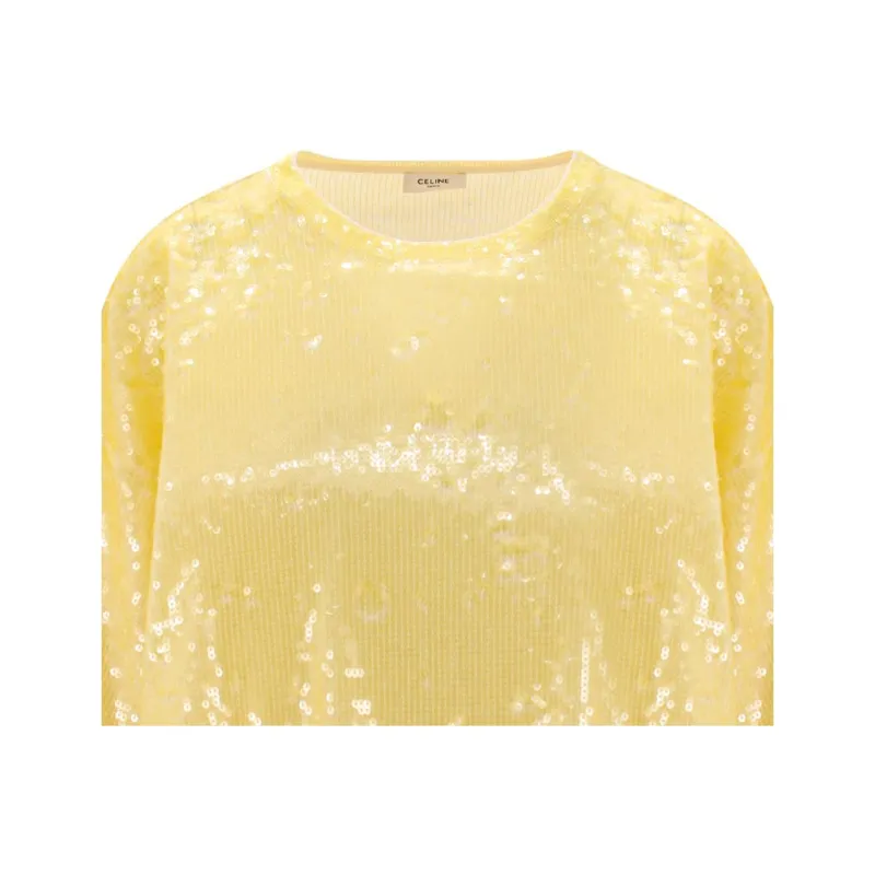 CELINE T Shirts Women's Yellow-2