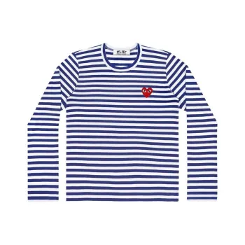 CDG Play T Shirt Unisex Marine Blue