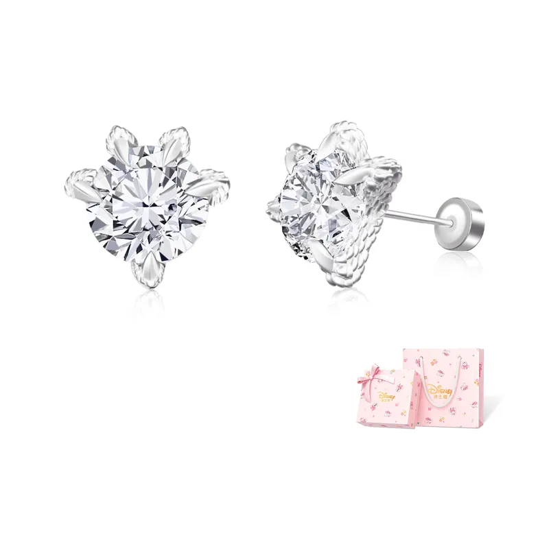 Disney 925 Sterling Silver Stud Earrings Unisex Silver-6