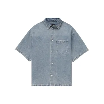 PURPLE BRAND Short sleeve Denim Shirt Jacket